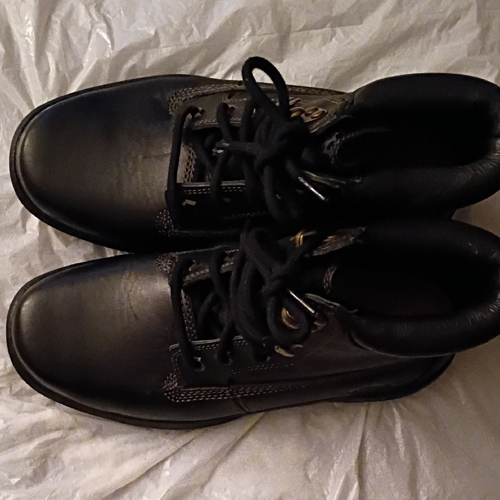 Boss Black Leather Combat Boots - Picture 2 of 5